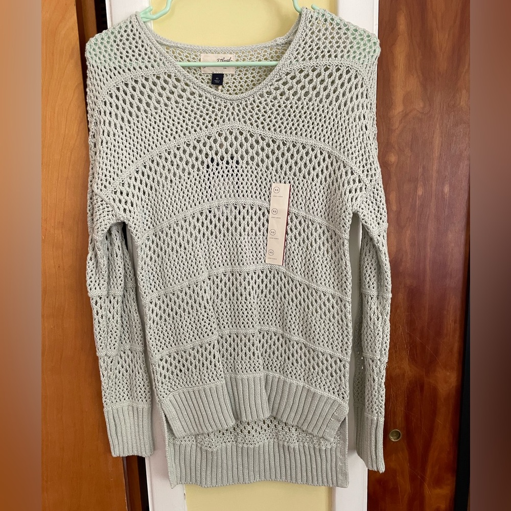 Mint Open-Knit Sweater
